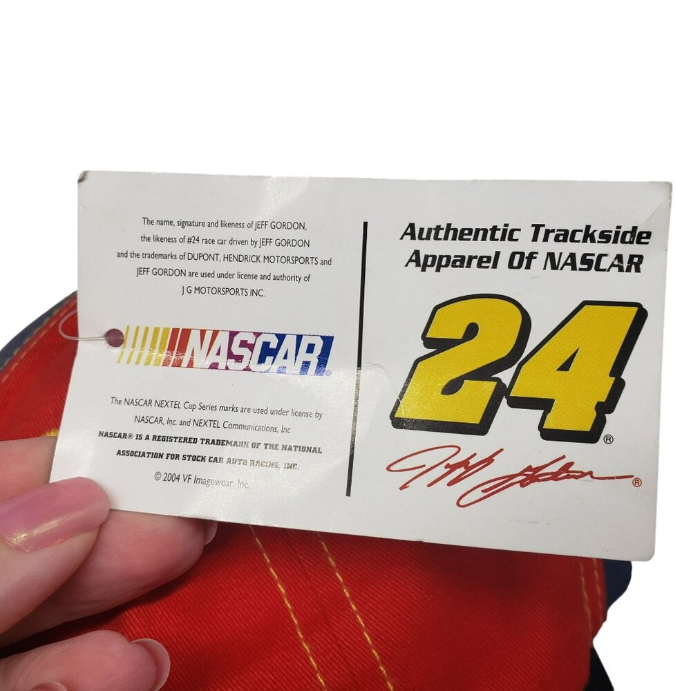NEW Jeff Gordon 24 Nascar Blue Red Hat Baseball Cap Chase Authentics - Picture 9 of 11